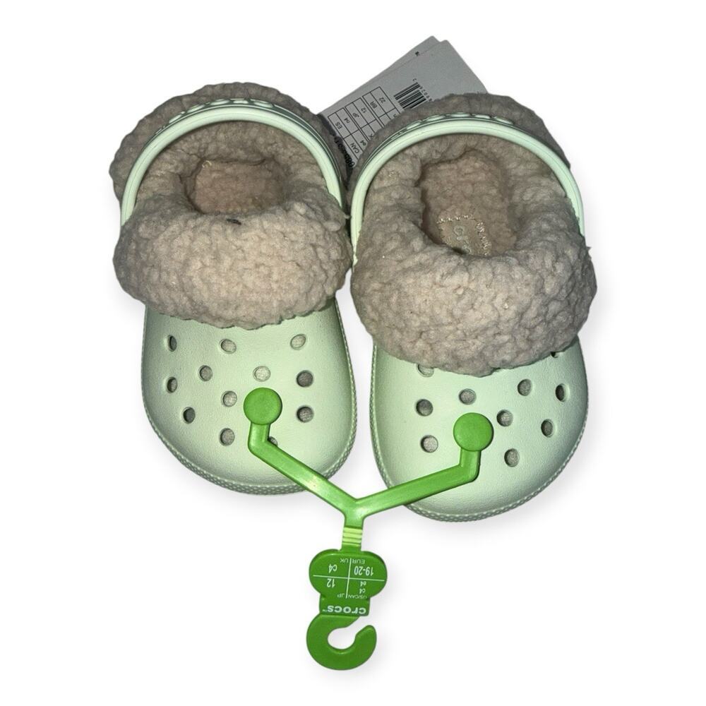 NWT Crocs Classic Blitzen IV Toddler C4 Jade Tint Lined Clogs Fall 🎃 - Picture 3 of 8